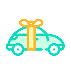 Car Raffle Color Icon Isolated