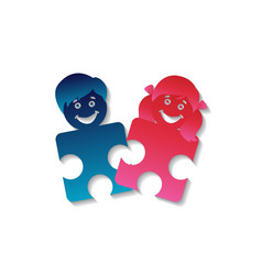 Puzzle Pieces Shaped Children