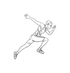 Sprinting Isolated Coloring Page For Kids