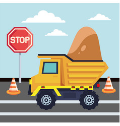 Construction Stop Signal And Dump