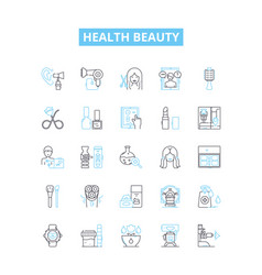 Health Beauty Line Icons Set Beauty