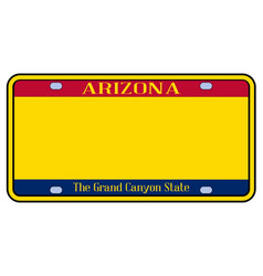 Blank Arizona State License Plate