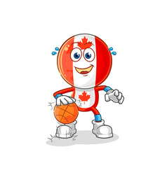 Canada Flag Head Dribble Basketball Character