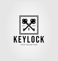 Cross Old Key Or Lock Logo Design