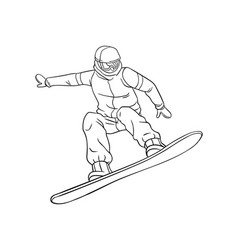 Snowboarding Isolated Coloring Page For Kids