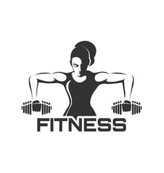 Woman With Dumbell Fitness Club Logo Design