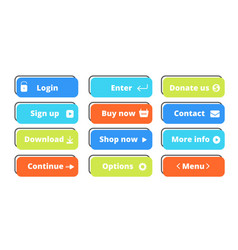 Web design template elements Navigation buttons Vector Image