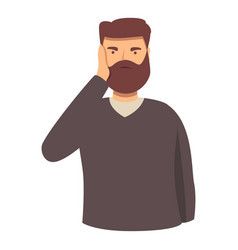 Bearded Man Dental Problem Icon Cartoon