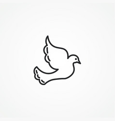 Dove Line Icon Bird Line Icon