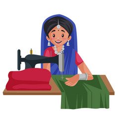 Indian Gujarati Woman Cartoon