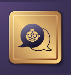 Purple Grandmother Icon Isolated On