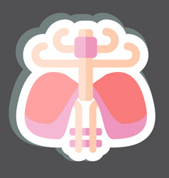 Sticker Diaphragm Related To Human Organ Symbol