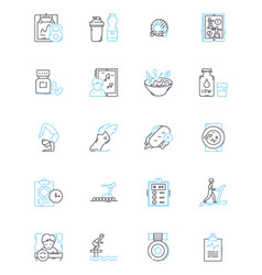 Swim Laps Linear Icons Set Endurance Stroke