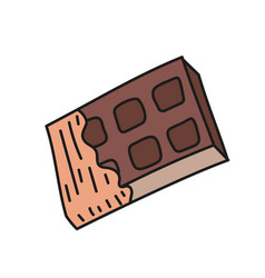 Chocolate Bar Isolated In Doodle