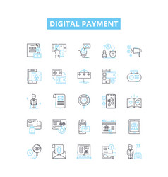 Digital Payment Line Icons Set