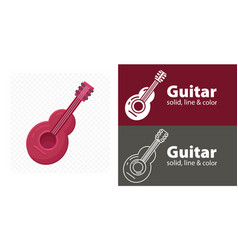 Guitar Isolated Flat Line Icon