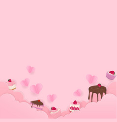 Cake And Cloud With Heart Background