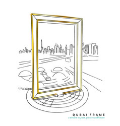 Dubai Frame Line Art