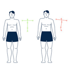 Man Spine Position Good And Bad Posture Standing