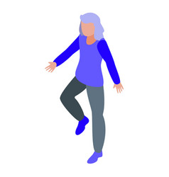 Physical Therapist Indoor Walking Icon Isometric