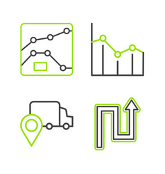 Set Line Arrow Delivery Tracking Pie Chart