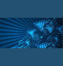 Abstract Blue Digital Communication Technology