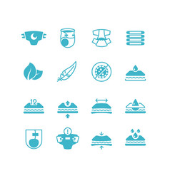 Baby Diaper Production Characteristics Icons Soft