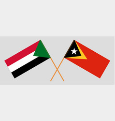 Crossed Flags Of East Timor And Sudan