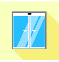 Double Sliding Glass Doors Icon Flat Style