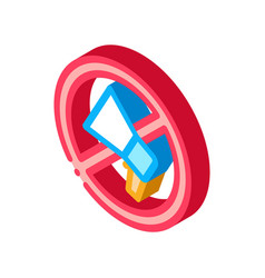 Loudspeaker Crossed Out Sign Isometric Icon