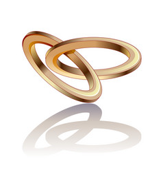 Stylized Love Two Intertwined Wedding Rings