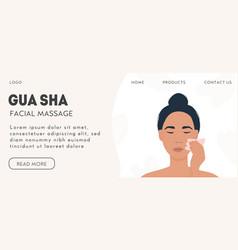 Web Banner Template For Gua Sha Facial Massage