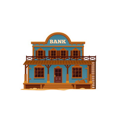 Western Wild West Town Cartoon Building Of Bank