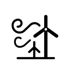 Wind Energy Black Glyph Icon