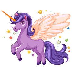 Cute Purple Unicorn With Stars