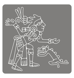 Monochrome Icon With Symbols From Aztec Codices