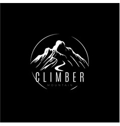 Mountain Silhouette Logo Template Climb Icon