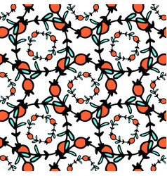 Seamless Double Diamond Pattern Of Red Berries