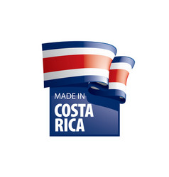 Costa Rica Flag On A White