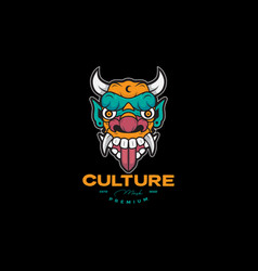 Culture Mask Barong Bali Abstract Colorful Logo