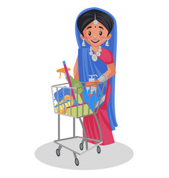 Indian Gujarati Woman Cartoon