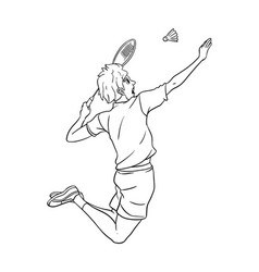 Badminton Isolated Coloring Page For Kids