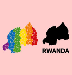 Rainbow Pattern Map Rwanda For Lgbt