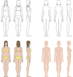 Set Of Female Figure Templates Fashion Croquis