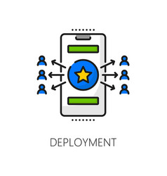 Software Deployment Mobile App Develop Line Icon