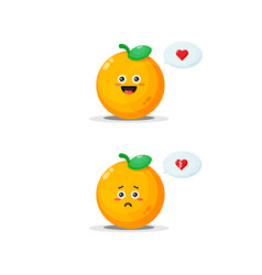 Cute Orange Character With Happy And Sad