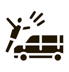 Pedestrian Hit Car Icon Glyph