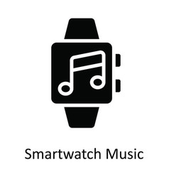 Smart Watch Music Solid Icon Design Illus