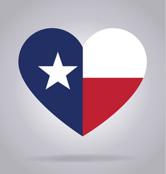 Texas Tx Flag In Heart Shape