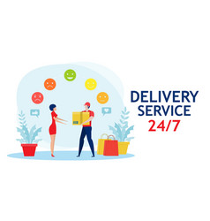 Businessman Delivery Service With Feedback